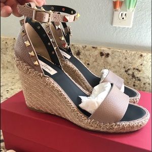 SOLD🔥🔥Valentino RockStud Wedge Espadrille Sandal